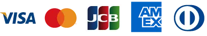 Visa,Master card,JCB,Amex,Diners clubのクレジットカードが使用できます。